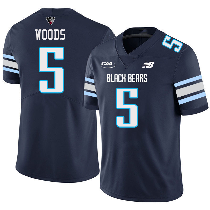 Maine Black Bears #5 Scott Woods College Football Jerseys,Uniforms-Navy